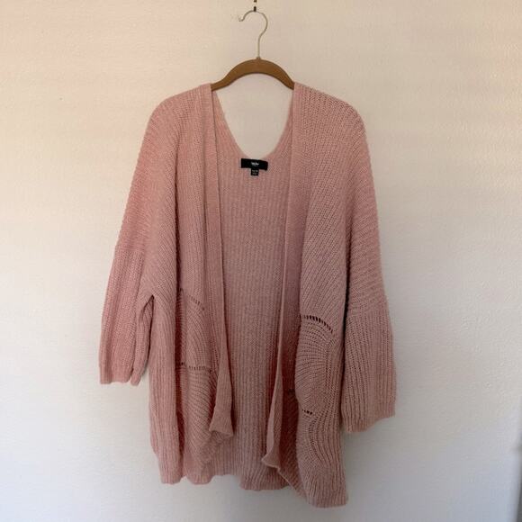 Blush Pink Sweater Chunky Open Cardigan - Picture 1 of 7